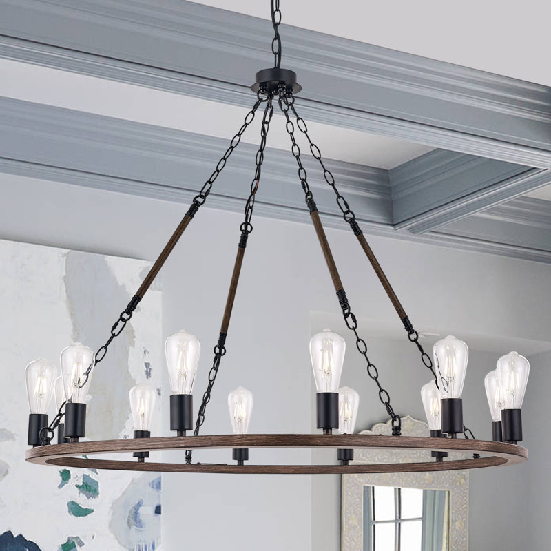 Campo 12-Light Waggon Wheel Chandelier