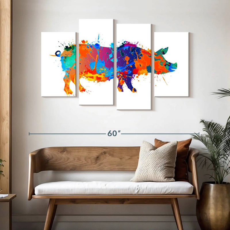Éclaboussure de cochon Brampt, H 32 po x l 52 po