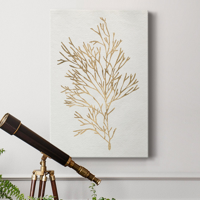 Gilded Algae VII - reproduction d'art sur toile tendue, H 27 po x l 18 po x P 1 po