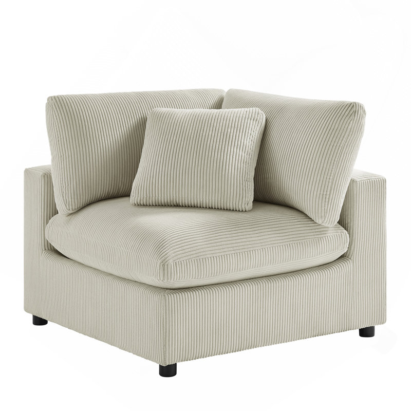 Coin d'angle - Velours côtelé beige, Beige