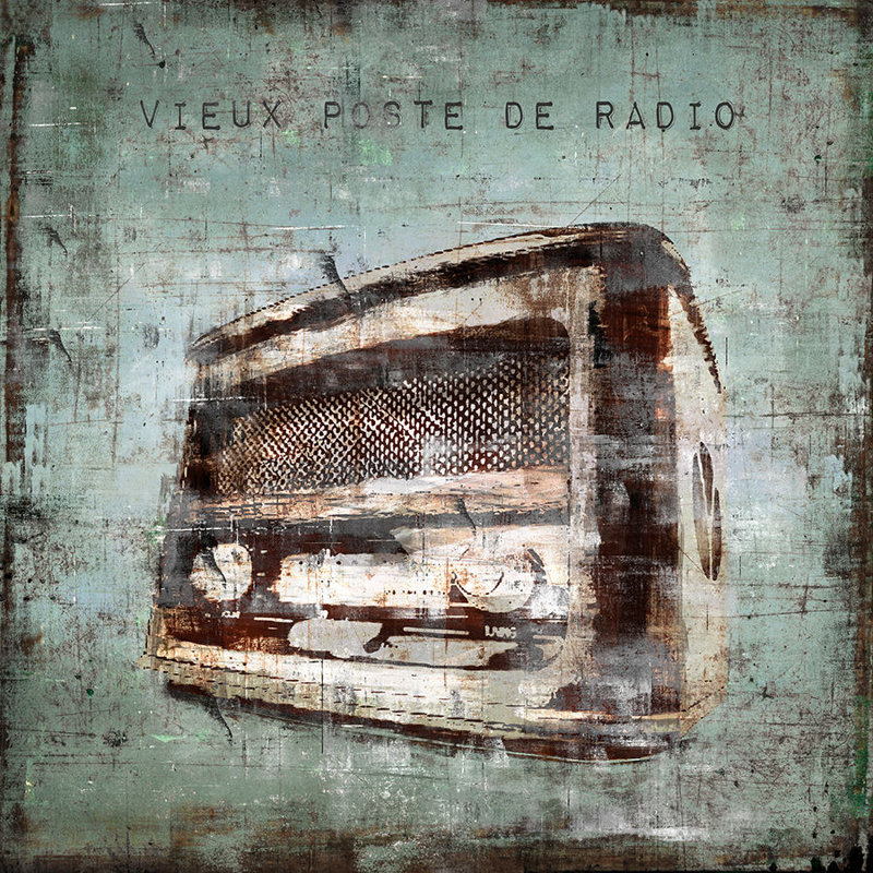 Vieux Poste De Radio Print by Zoey Riley, Outdoor, 30" H x 30" W x 2" D