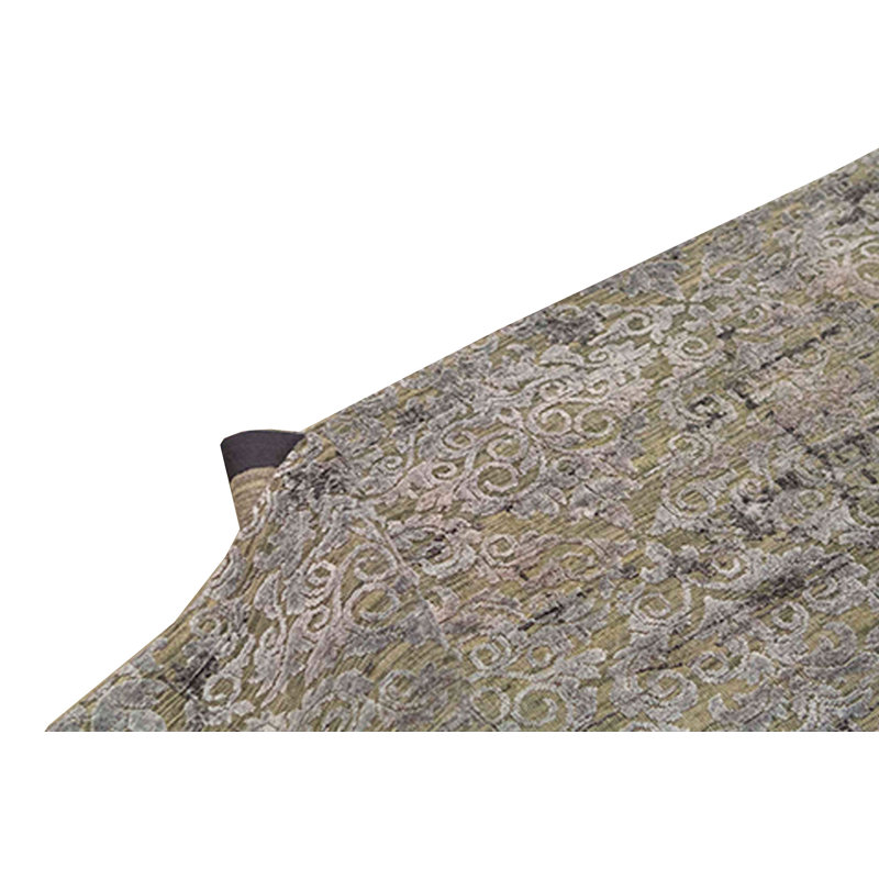 Hand-Knotted High-Quality Beige and Silver Area Rug