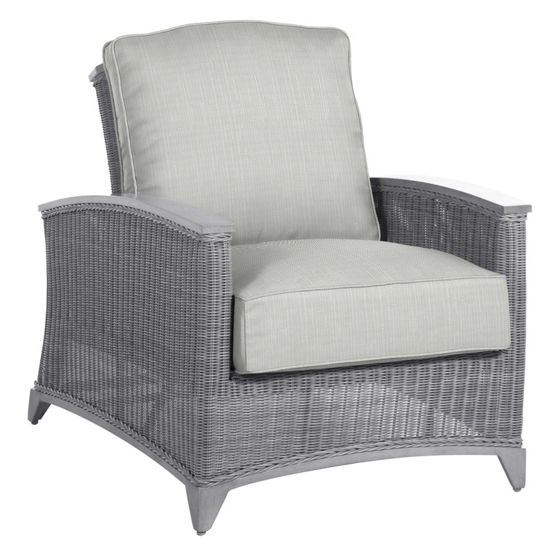 Astoria Patio Chair with Cushions, Astoria #90 Raffia/Oak, Dove Sunbrella® Linen, No Welt