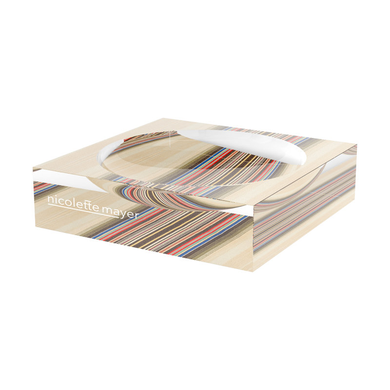 Serape Stripe Acrylic Candy Catchall Dish, 8"W x 8"D x 2"H