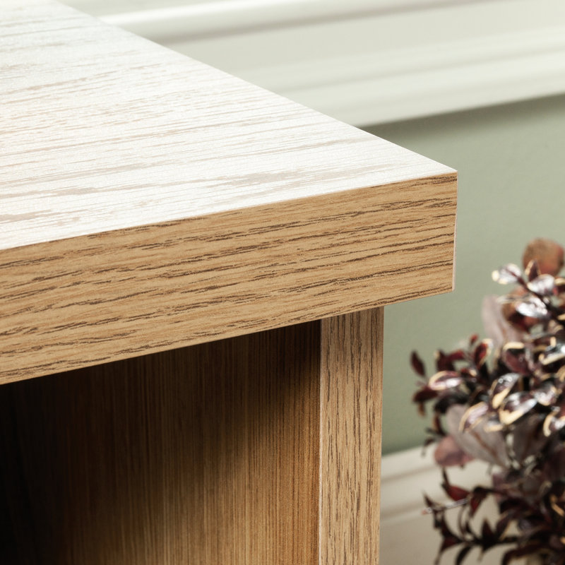 Chambre à coucher - table de chevet brune prête, tiroir simple et tablette ouverte, serrure en T rustique moderne avec arrêts, tablette pour ranger des articles