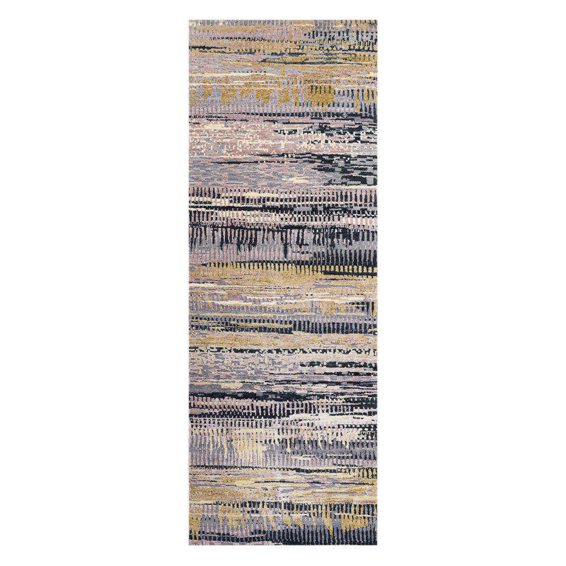 Handmade Silk and Wool Abstract Area Rug