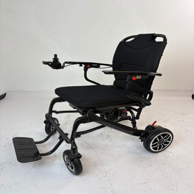 37 LBS Lightweight Carbon Fiber Electric Wheelchairs For Adults, 30 Miles Long Range Foldable Motorized Wheelchair With 2 Lithium Batteries & Dual Motors
