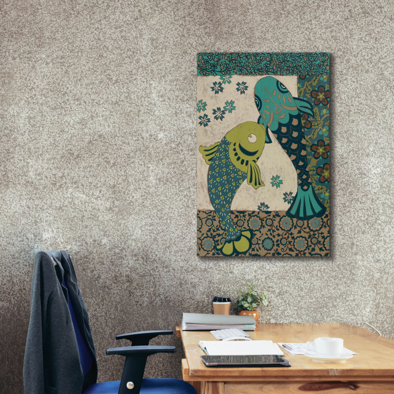  «Koi Ornament 1» par Chariklia Zarris, art mural sur toile, 26 po x 40 po