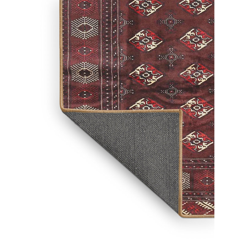 Tapis traditionnel rouge / brun Stegeman, Rectangle 5 pi x 7 pi