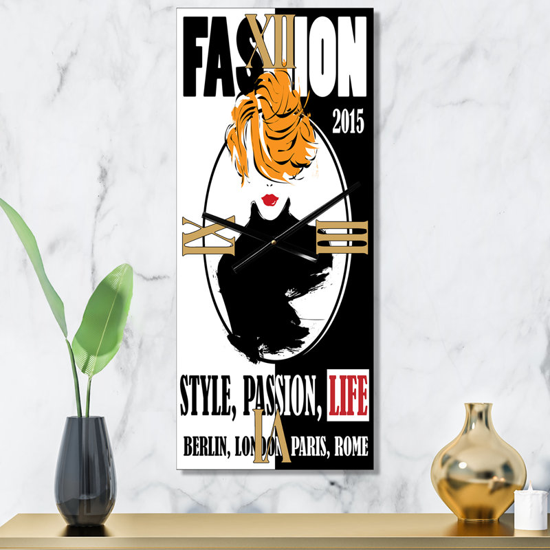 Horloge murale Passion Life Fashion Girl, Grand