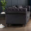 Canapé Chesterfield 3 places, revêtement en tissu Tech, design moderne pour le salon