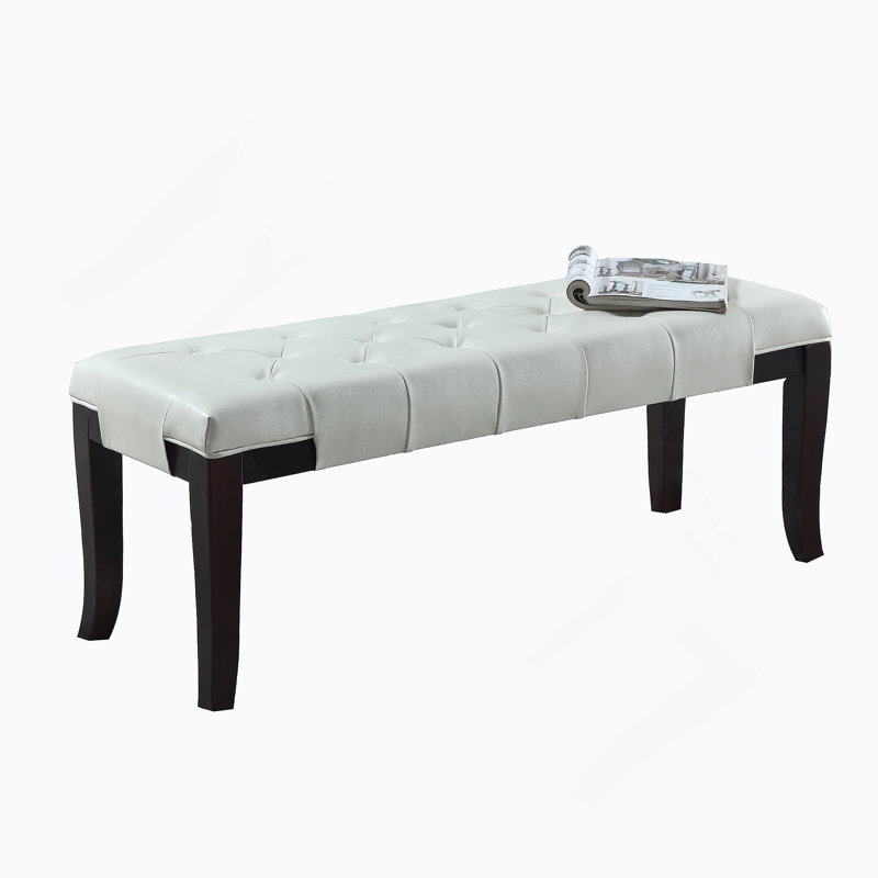 Banc capitonné, similicuir, blanc, Blanc