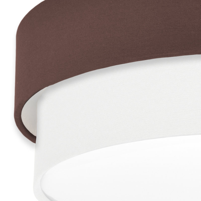 Avory Flush Mount, Brown / White