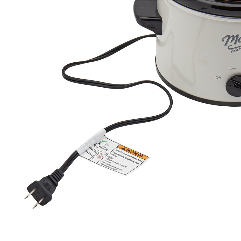 Mason White Ceramic 1.5qt Slow Cooker with Glass Lid