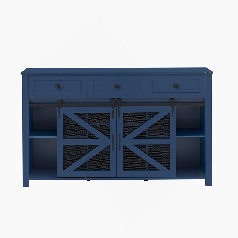 Sideboard Buffet Cabinet With Drawers, Adjustable Shelves, Accent Cabinet With Aluminum Handles For Living Room, Dining Room