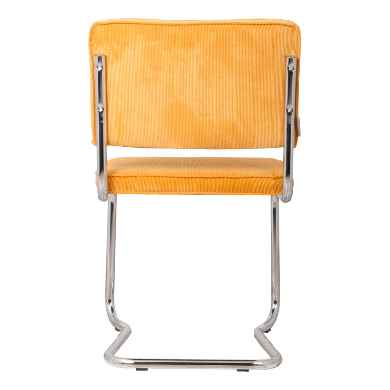 Ridge Kink Upholstered Dining Chair, Yellow, Silver