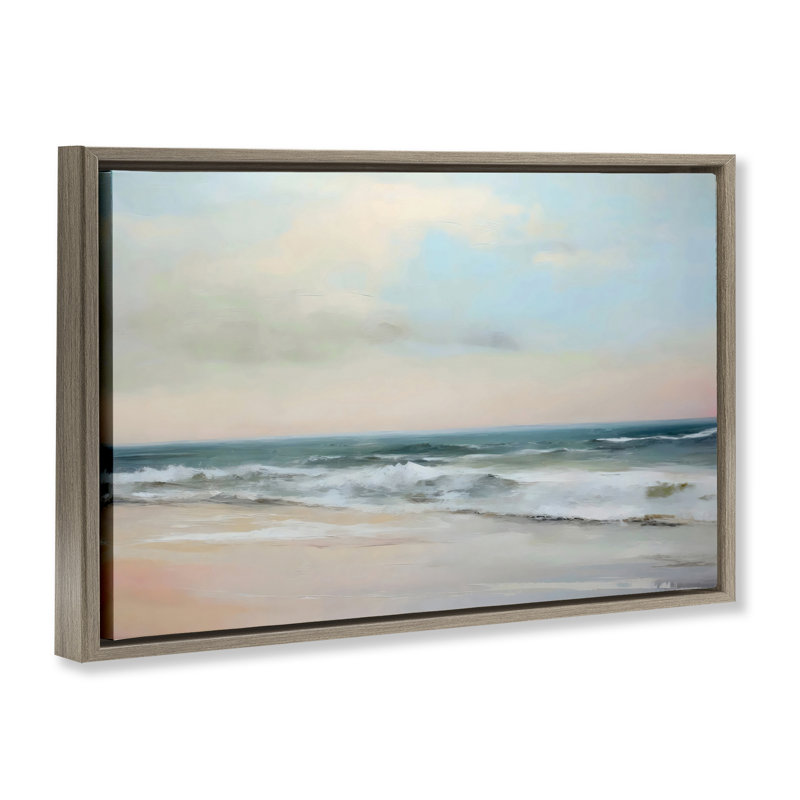 Cadre flottant Sandy Shore in Neutrals, design Creative Studio, Cadre flottant orme Montalcino, H 21 po x l 31 po
