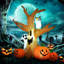 Décoration d'extérieur gonflable d'Halloween 7,5 pi de hauteur avec hibou et fantôme