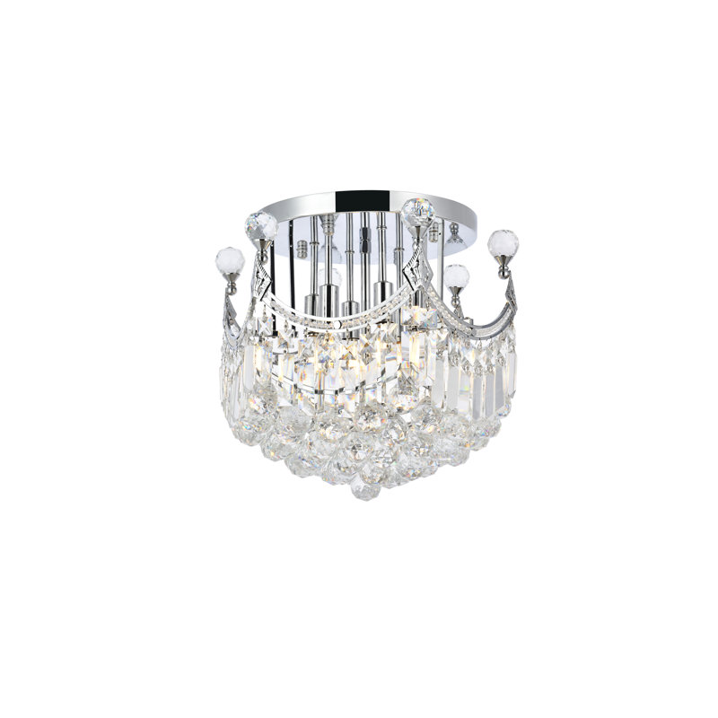 Plafonnier semi-encastré 6 lumières 16 po Eustacio, Chrome