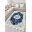 Tapis décoratif floral bleu traditionnel lavable à la machine-1192624497