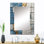 «White Nordic Simplicity Mosaic I - Boho Tiles Mirror», miroir mural traditionnel, impression sur métal