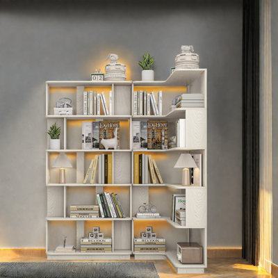 Ensemble de bibliothèques compactes en bois MDF, style moderne pour la maison et le bureau