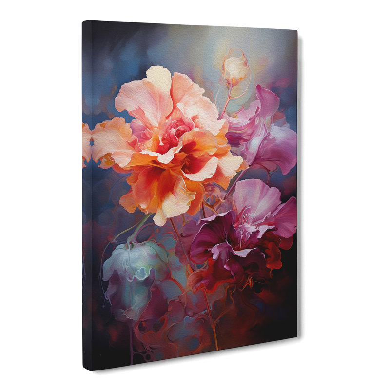 Floral Gestural No.2 - Wrapped Canvas, 50cm H x 35cm W x 3cm D