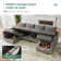U shaped Modular Sectional Grey Sectional Sofa with Chaise