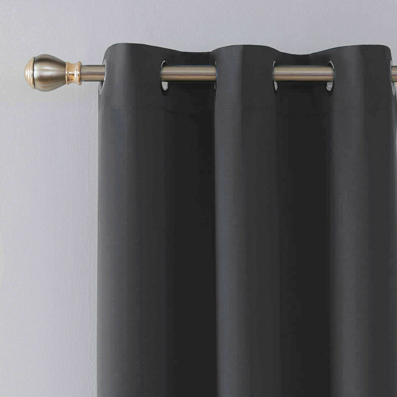 Frasco Blackout Curtain Pair, 167.64cm Width x 137.16cm Drop, Charcoal