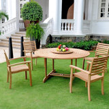 Ialiyah Outdoor 5 - Piece Teak Dining Set