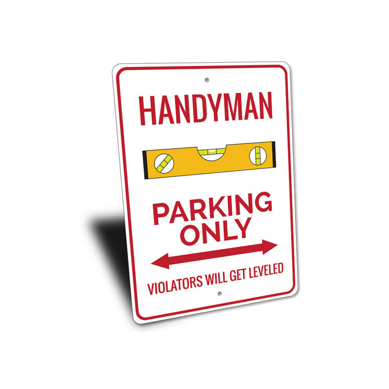 Enseigne en aluminium Handyman, H 10 po x l 14 po x P 0,04 po