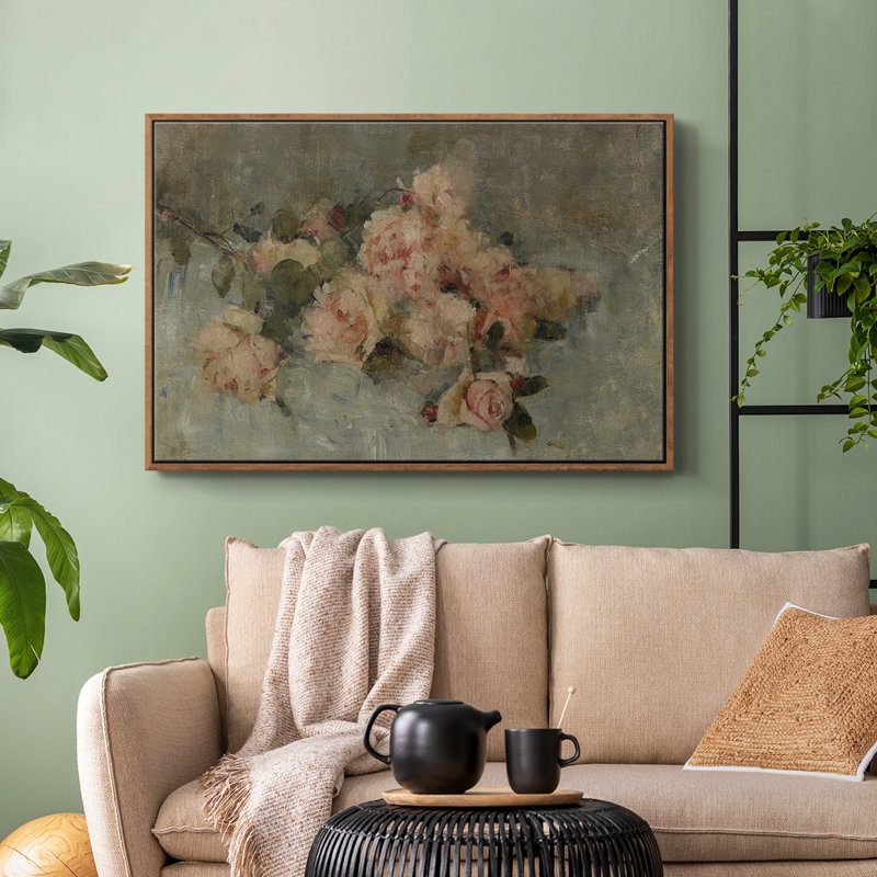 «Vintage Botanical - CXV» sur toile, Toile encadrée noyer flottant, H 25 po x l 37 po x P 1,5 po