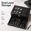 Watch Box Watch Storage Jewelry Box 2 Layer Glass Lid Lockable Display Black