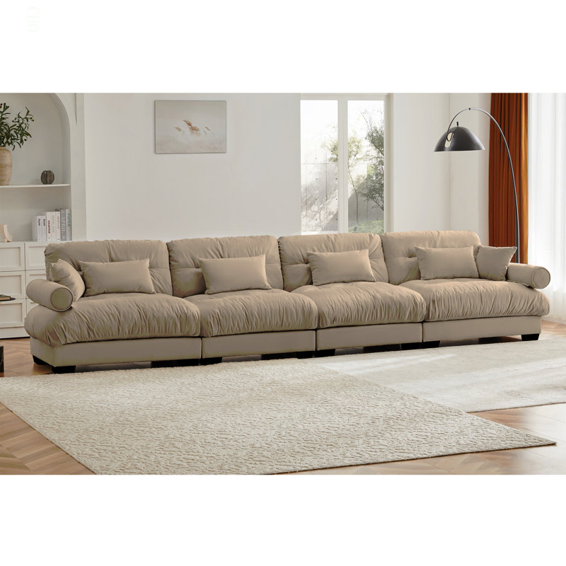 Canapé modulaire en velours surdimensionné Comfort, Velours brun