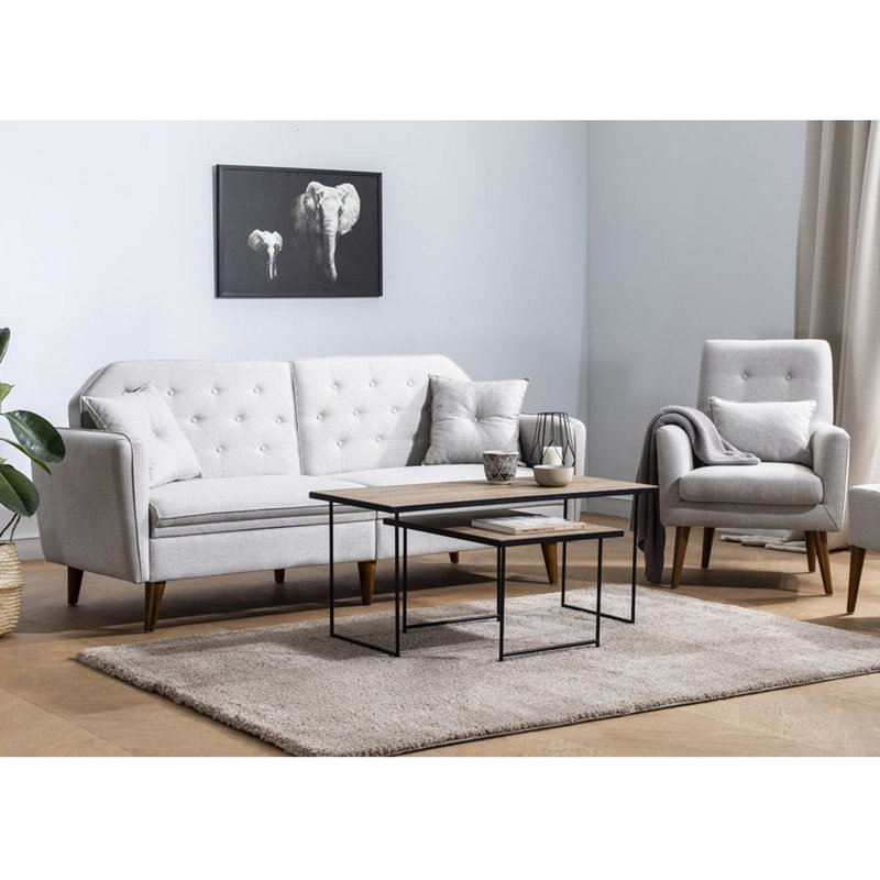 Audette 2 - Piece Living Room Set, Cream 100% Linen
