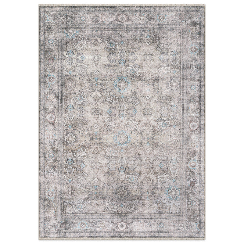Kromer Oriental Machine Washable Red/Beige Area Rug, Runner 2'6" x 10'