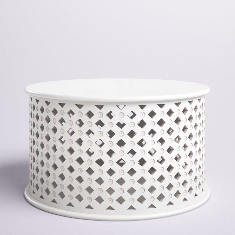 Table basse Maribeth, Blanc délavé