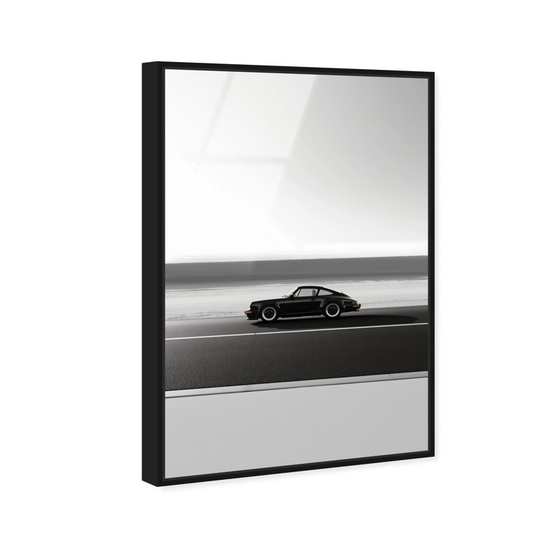 Oliver Gal Classic 964 Wheels Sports Car - Framed Acrylic Glass Wall Art, 24" H x 16" W, Black