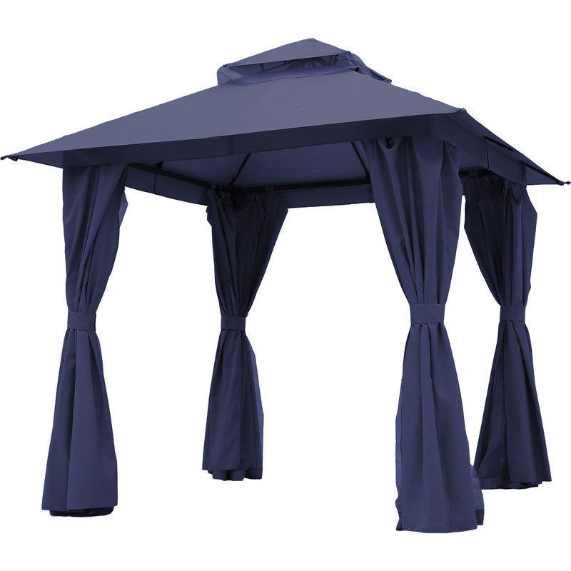 Gazebo de patio en acier Yardgrace, 2,4 m x 2,4 m, bleu, Bleu
