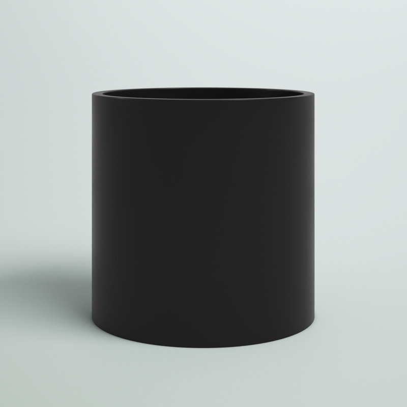 Pot à fleurs rond Brea, Noir, H 16 po x l 16 po x P 16 po