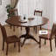Table de salle à manger en bois massif brun noisette-1817584800