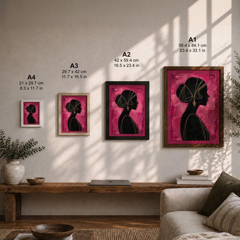 Golden Profile Modern - Print, Unframed, A3 - 42.0 x 29.7 cm