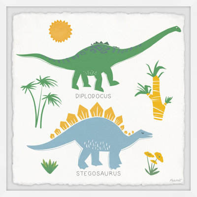 Bowermans Diplodocus and Stegosaurus Framed Print