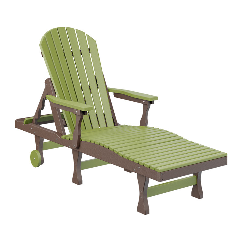 Berlin Gardens Comfo Back Chaise Lounge, Kiwi Green Top/Chocolate Brown Base