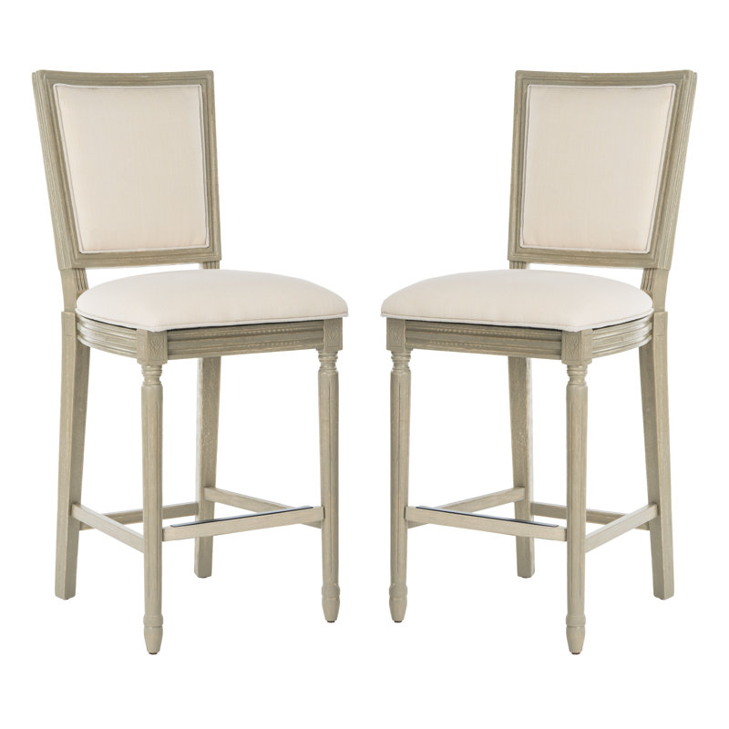 Tabouret de comptoir et de bar, Tabouret de bar (siège d'une hauteur de 30 po), Beige clair / cadre gris rustique