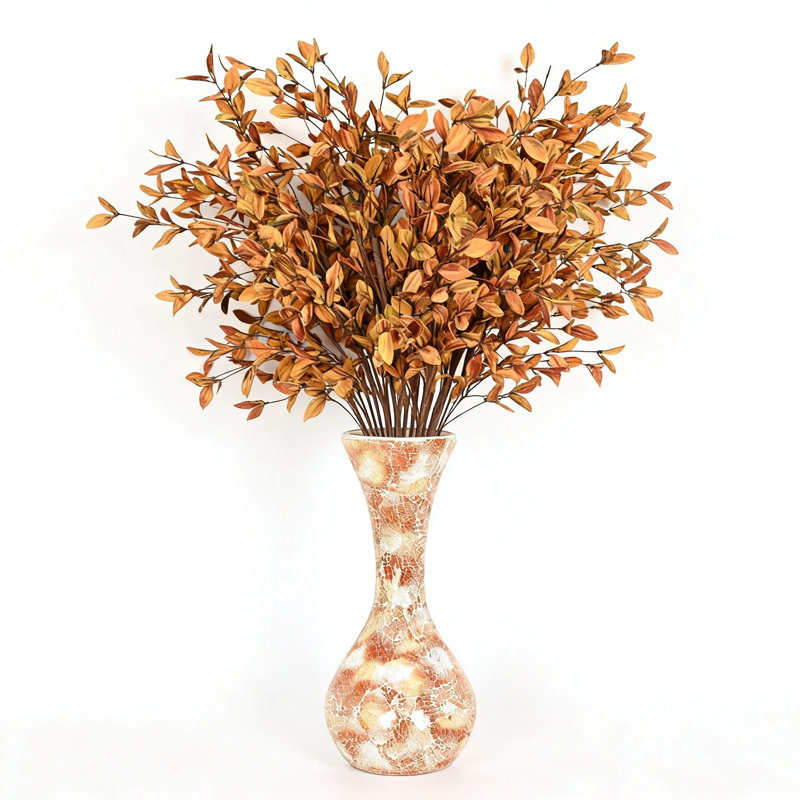 36 po Bouquet de saules artificiels à feuilles minces denses et multiples Faux feuillus saisonniers Vase Filler