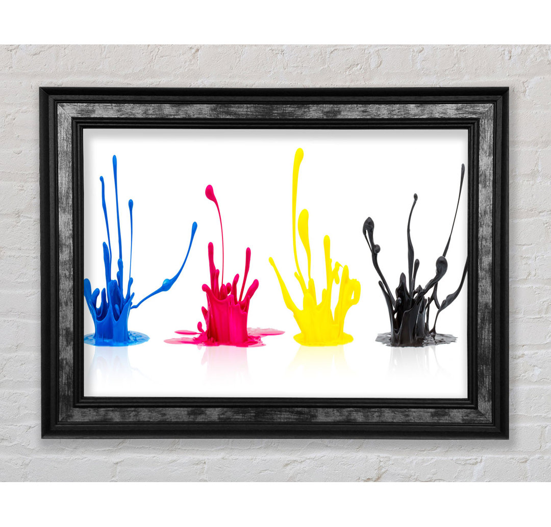 Four Splashes Of Ink - Einzelne Bilderrahmen Kunstdrucke