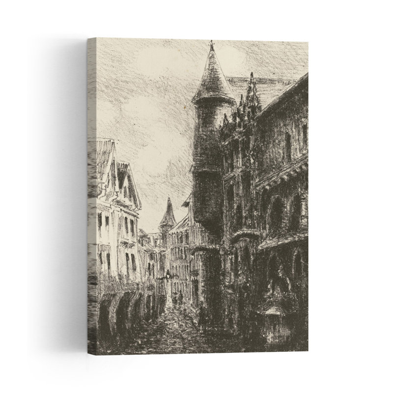 Rue Saint-Romain, Rouen, 1re planche, 1896. Estampe murale abstraite représentant l'architecture contemporaine de la ville.