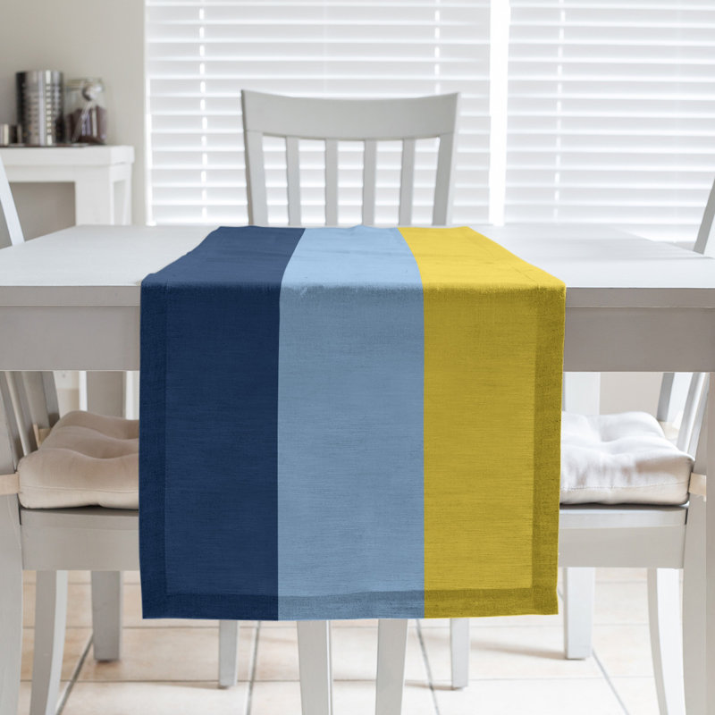 Chemin de table Seattle, Tampa Bay, 72 po x 16 po, Bleu marine / bleu pâle / jaune