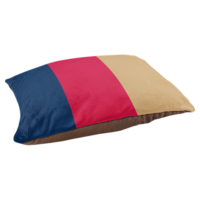 Coussin Arizona, Moyen (l 28 po x P 18 po x H 9,5 po), Bleu marine / rouge écarlate / or de Kasota des T